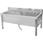 Commercial Stainless Steel Mop Sink With Low Rack &Amp; 2 In 1 Mop Holder 1200x600x550mm | Smsjylr12060