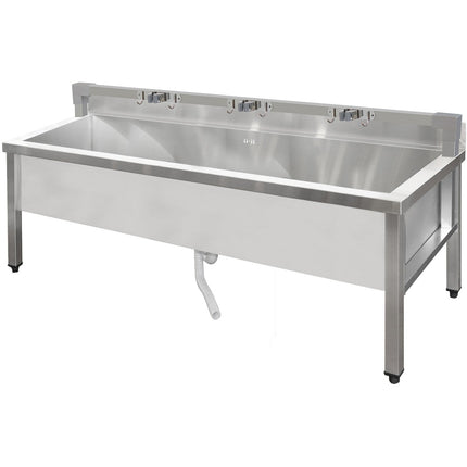 Commercial Stainless Steel Mop Sink With Low Rack &Amp; 2 In 1 Mop Holder 1500x600x550mm | Smsjylr15060