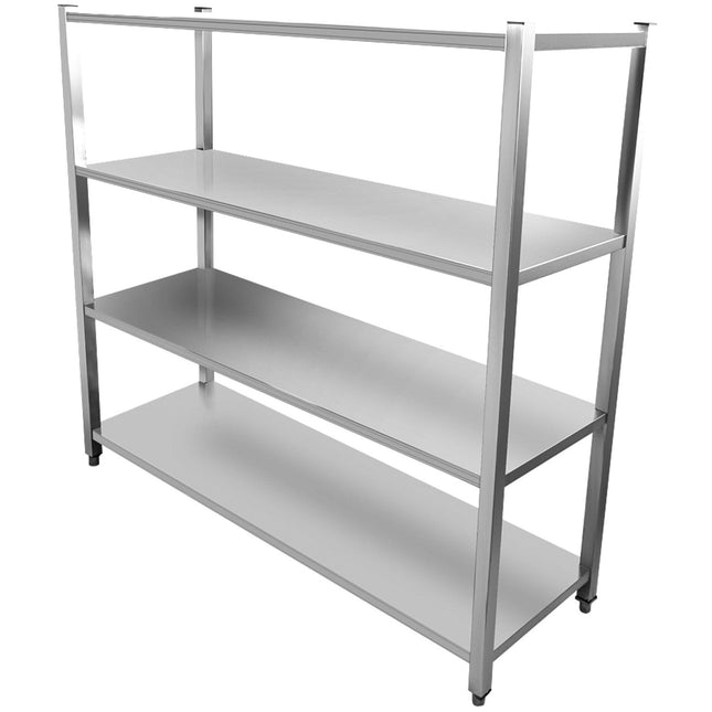 Commercial Shelving Unit 4 Tier Stainless Steel 1500x400x1500mm |  Ssb15040