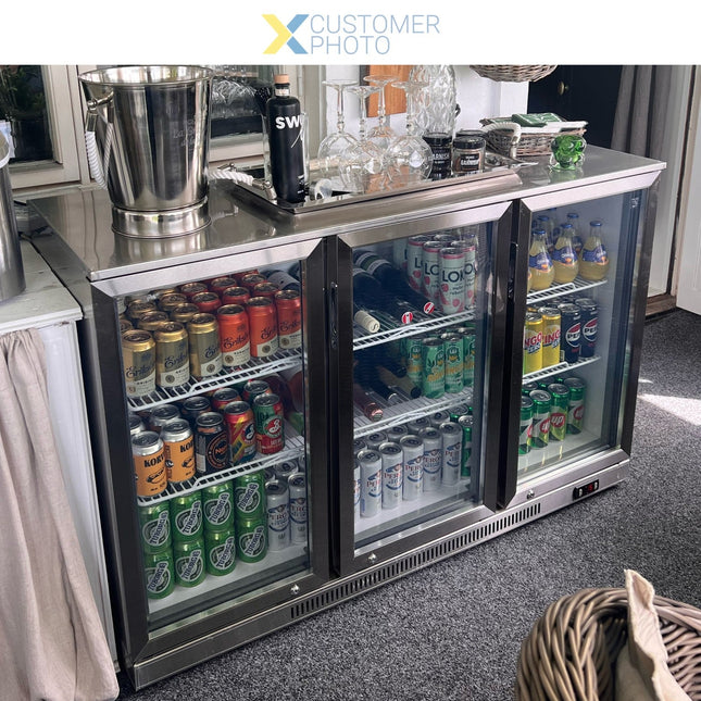 Back Bar Cooler 3 Hinged Doors 312 Litres Stainless Steel |  Ssbc03 Pp