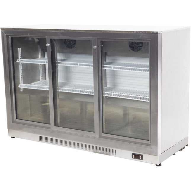 Back Bar Cooler 3 Sliding Doors 312 Litres Stainless Steel |  Ssbc03 Ps