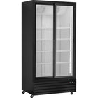 Commercial Upright Beverage Bottle Cooler 764 Litres Double Glass Door Black 1130x700x2023mm | Ssh42