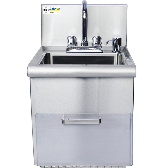Hand Wash Sink With Faucet &Amp; Soap Dispenser &Amp; Paper Towel Dispenser Back Splash Stainless Steel | Sshws1614