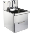 Hand Wash Sink With Faucet &Amp; Soap Dispenser &Amp; Paper Towel Dispenser Back Splash Stainless Steel | Sshws1614