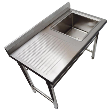 Commercial Sink Stainless Steel 1100x600x900mm 1 Bowl Right Splashback |  St145 Br