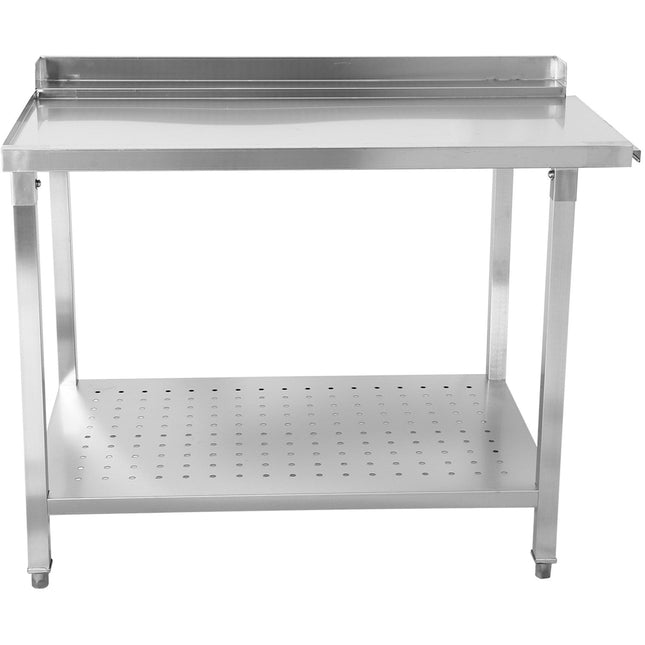 Unloading Table Left Side 1100x650x850mm With Bottom Shelf With Splashback Stainless Steel |  Swb11065 R