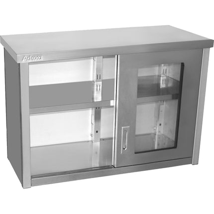 Commercial Wall Cabinet Cupboard Glass Doors Stainless Steel 1000x400x650mm |  Swcgd100402