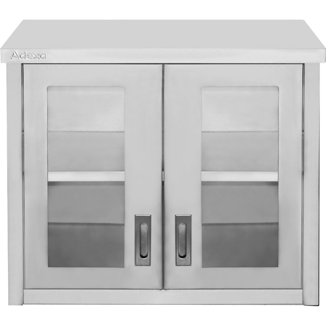 Commercial Wall Cabinet Cupboard Glass Doors Stainless Steel 800x400x650mm |  Swcgd80402