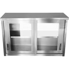 Commercial Wall Cabinet Cupboard Glass Doors Stainless Steel 1200x400x800mm |  Swcgdhh120402