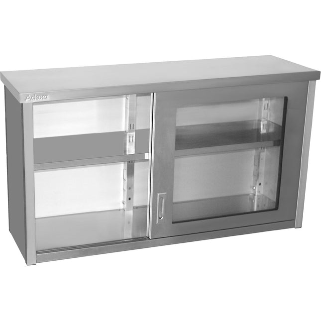 Commercial Wall Cabinet Cupboard Glass Doors Stainless Steel 2000x400x800mm | Swcgdhh200402