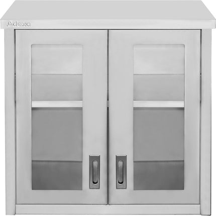 Commercial Wall Cabinet Cupboard Glass Doors Stainless Steel 800x400x800mm |  Swcgdhh80402