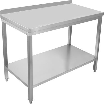 Professional Stainless Steel Work Table With Undershelf &Amp; 5cm Upstand 1400x700x950mm |  Swt70140 B