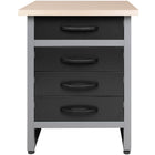 Professional Grey And Black Workshop Drawer Workbench With 30mm Wooden Desktop 600x600x850mm |  Tc005