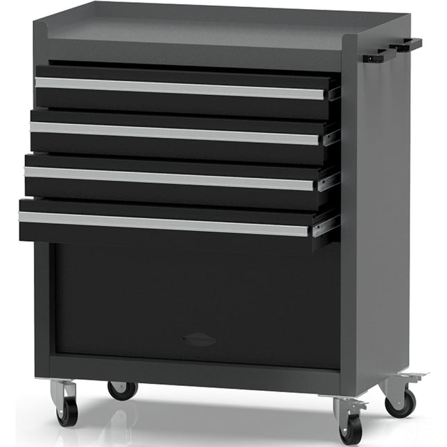 Professional Grey And Black Tool Drawer Cabinet With 4 Drawers And Locker Design 616x330x760mm | Tc027