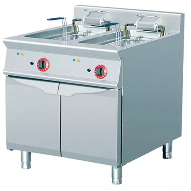 Heavy Duty Free Standing Fryer Electric Twin Tank 2x28 Litres 24k W |  The9 F2828 M