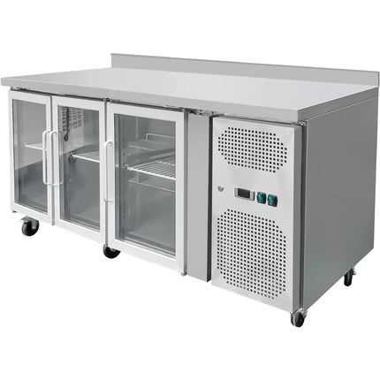 Commercial Refrigerated Counter Upstand 3 Glass Doors Depth 700mm |  Thp3200 Tng