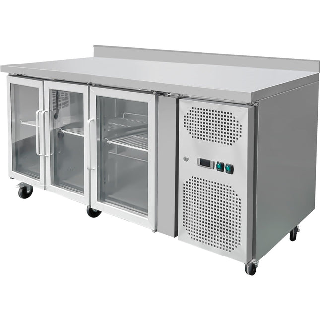 Commercial Refrigerated Counter Upstand 3 Glass Doors Depth 700mm |  Thp3200 Tng