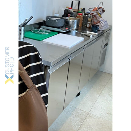 Commercial Refrigerated Counter With Upstand 4 Doors Depth 700mm |  Thp4200 Tn