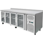Commercial Refrigerated Counter With Upstand 4 Glass Doors Depth 600mm |  Thp4200 Tng