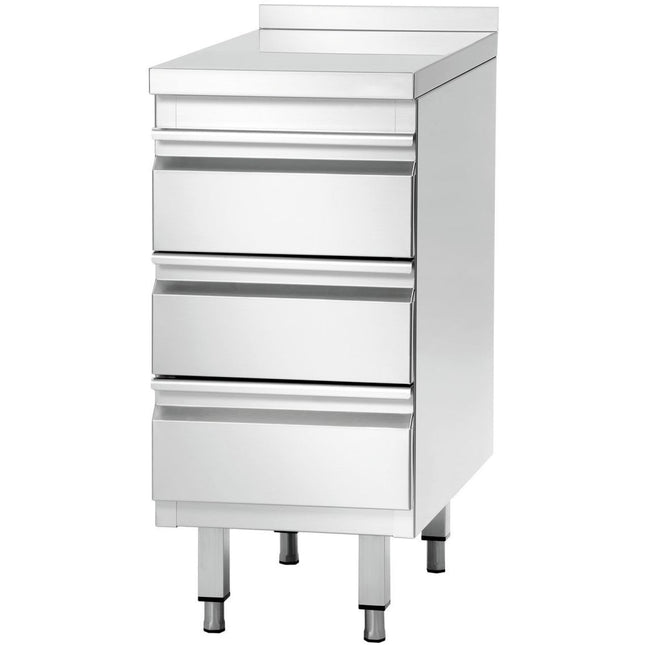 Commercial Drawer Cabinet Stainless Steel 3 Drawers Upstand Width 500x600x850mm |  Vig563 A