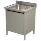 Commercial Sink With Cupboard Stainless Steel 1 Bowl Splashback Width 600mm Depth 700mm |  Vsc67 Bs