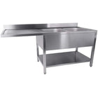 Commercial Sink For Dishwashers 2 Bowls Right Bottom Shelf Splashback 1800x600x950mm | Yls186 Sbr2