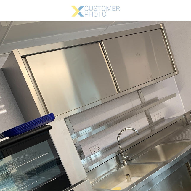 Wall Cabinet Sliding Doors Stainless Steel Width 2000mm Depth 400mm |  Thwsr204