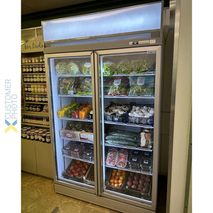 Commercial Display Cooler 1195 Litres Double Hinged Doors Top Mount |  Tr101