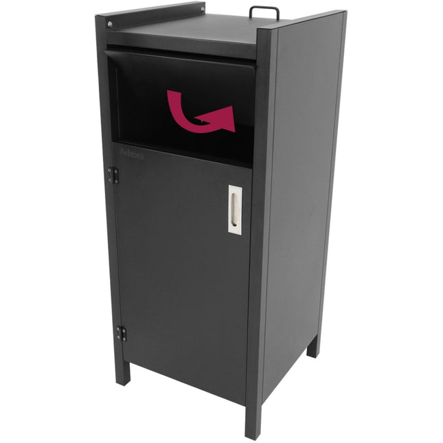 Commercial Rubbish Bin Cabinet &Amp; Tray Shelf 500x540x1255mm Black | Trc5054