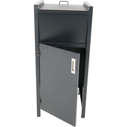 Commercial Rubbish Bin Cabinet &Amp; Tray Shelf 500x540x1255mm Black | Trc5054