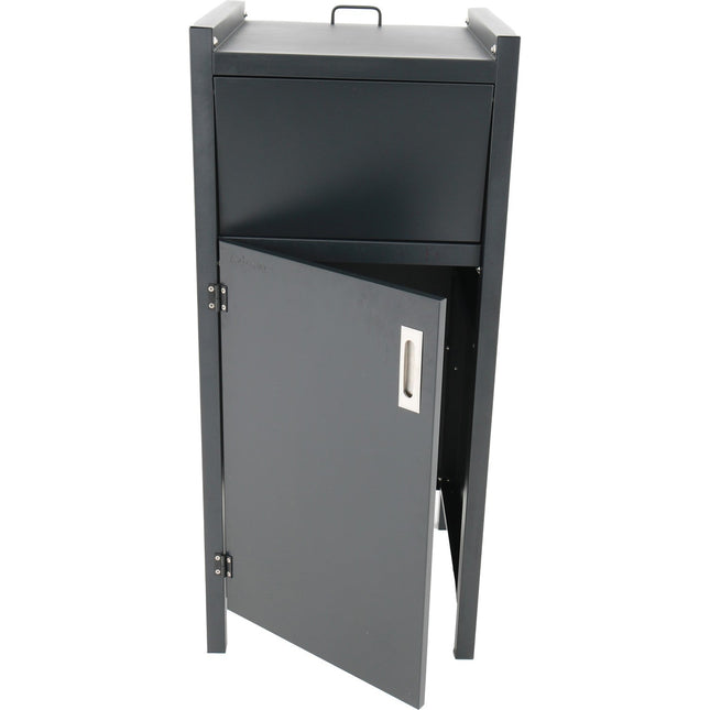 Commercial Rubbish Bin Cabinet &Amp; Tray Shelf 500x540x1255mm Black | Trc5054