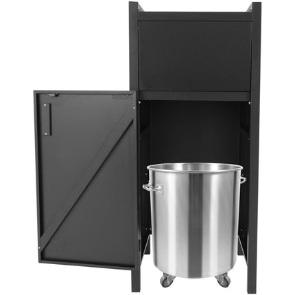 Commercial Rubbish Bin Cabinet &Amp; Tray Shelf 500x540x1255mm Black | Trc5054