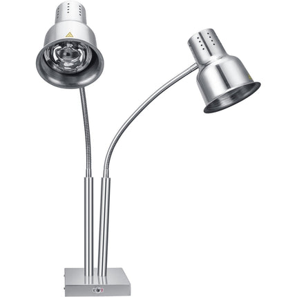 Commercial Tabletop Food Warmer 2 Heating Lamp 250 W Stainless Steel | Tw02