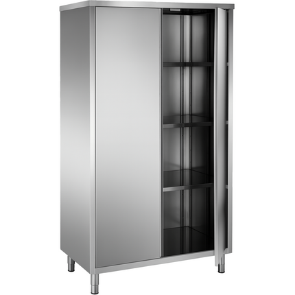 Upright Pan Cupboard Stainless Steel 2 Hinged Doors 3 Shelves 1000x600x2000mm | Vc106 Sh