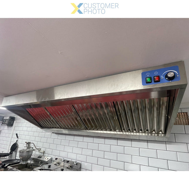 Wall Type Extraction Canopy With Filter &Amp; Fan &Amp; Lights &Amp; Speed Control 2400x900x450mm |  Vh249 F