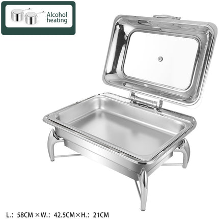 Chafing Dish Glass Lid Stainless Steel 7 Litres Gn1/1 |  Viclh2103