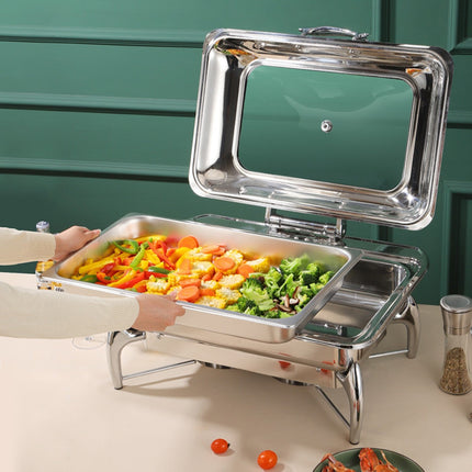 Chafing Dish Glass Lid Stainless Steel 7 Litres Gn1/1 |  Viclh2103