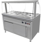 Commercial Bain Marie Hot Food Display With Glass Cover Acrylic Sliding Door And Top Light 1500x690x1400mmmm | Vmgn4 Agh