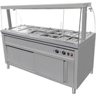 Commercial Bain Marie Hot Food Display With Glass Cover Acrylic Sliding Door And Top Light 1800x690x1400mmmm | Vmgn5 Agh