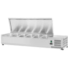 Refrigerated Servery Prep Top 1400mm 6x Gn1/4 Depth 330mm Stainless Steel Lid |  Thvd1400/330