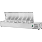 Refrigerated Servery Prep Top 7x Gn1/4 1600x335x435mm Stainless Steel Lid |  Thv1600/330