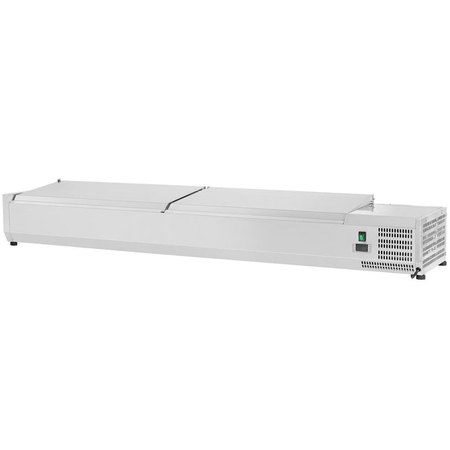 Refrigerated Servery Prep Top 2000mm 10x Gn1/4 Depth 330mm Stainless Steel Lid |  Thvd2000/330
