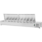 Refrigerated Servery Prep Top 2000mm 9x Gn1/3 Depth 380mm Stainless Steel Lid |  Thvd2000/380