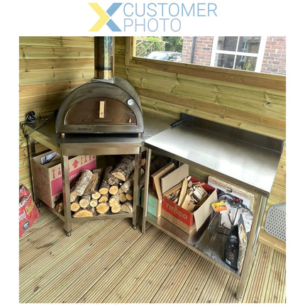 Commercial Work Table Corner Unit Stainless Steel Sides 600mm |  Vt106 C