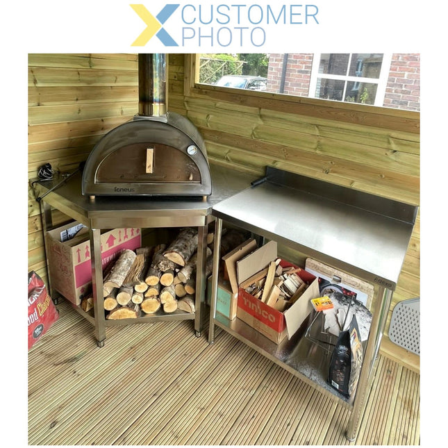 Commercial Work Table Corner Unit Stainless Steel Sides 600mm |  Vt106 C