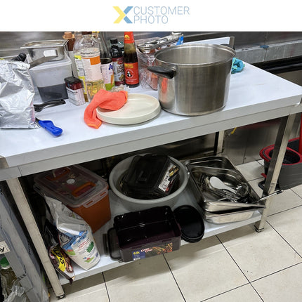 Professional Work Table Stainless Steel Bottom Shelf Upstand 1200x600x850mm |  Vt126 Slb