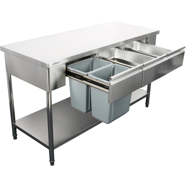 Premium Commercial Work Table With 3 Drawers Stainless Steel Bottom Shelf 1500x600x900mm | W218150603 D