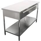 Premium Commercial Work Table With 3 Drawers Stainless Steel Bottom Shelf 1500x700x900mm | W218150703 D