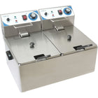 Commercial Double Deep Fat Fryer 10 + 10 Litres 3k W Countertop | Wh162 A
