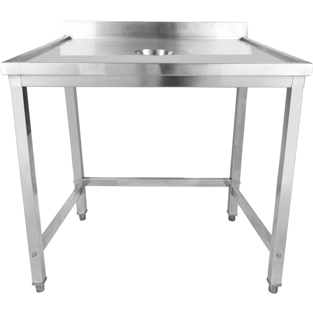 Professional Waste Disposal Table Stainless Steel 4 Side Up Marine Edge Backsplash 1000x600x950mm | Whdw10060 B